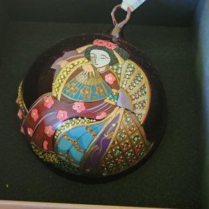 Glass Jay Stonewater Christmas Oriental Ornament